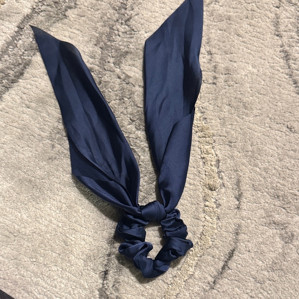 Elegant Navy Blue Hair Scrunchie